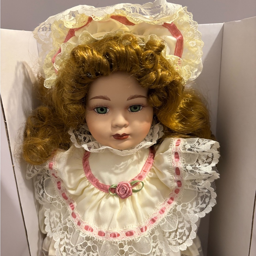 Porcelain Doll with Lace Dress